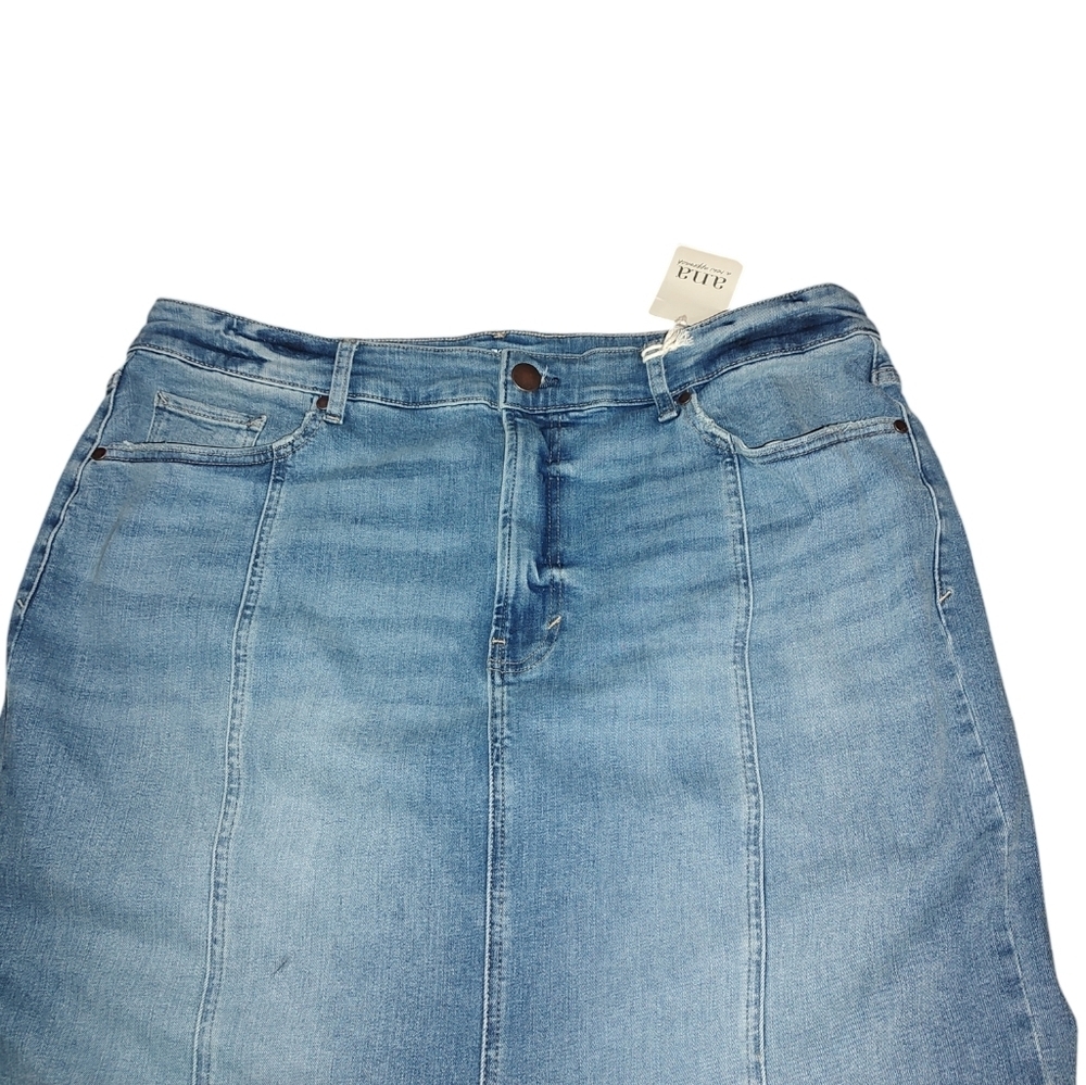 a.n.a Light Blue Denim/Dean Maxi Skirt - Picture 6 of 8